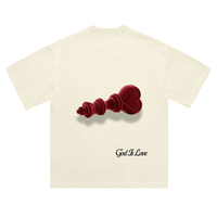 God is Love Knitted Round Neck T-Shirt- Apricot