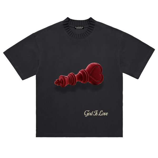 Fallen King Knitted Round Neck T-Shirt-Black